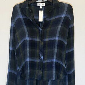 NWT Cloth & Stone Plaid Button Up Size S